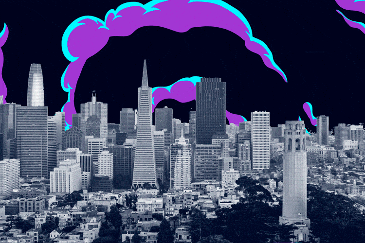 San Francisco Poster by Silhouette Anime Art  Displate