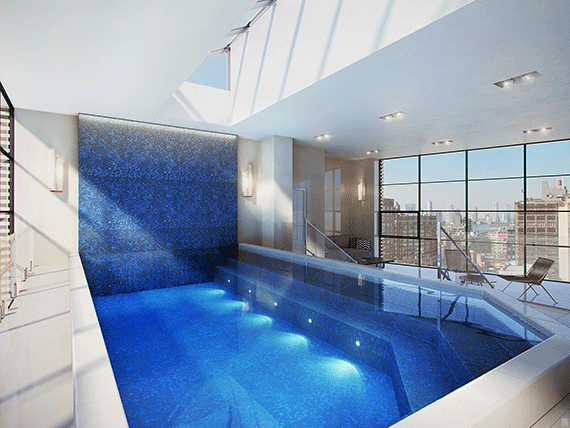 Rendering of pool in four-floor penthouse at 10 Sullivan Street in Soho (Credit: ArX Solutions)