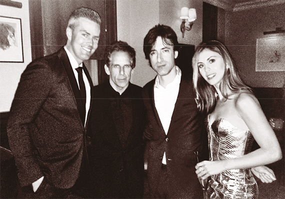 At the Toronto Film Festival, from left: Ryan Serhant, Ben Stiller, filmmaker Noah Baumbach and Serhant’s fiancee, Emilia Bechrakis