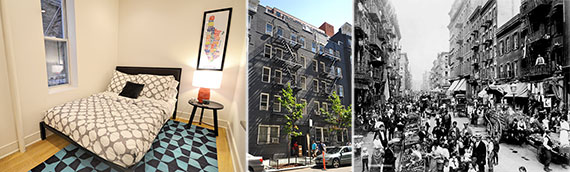 From left: The Collective on East 33rd Street and Third Avenue and old tenements in New York