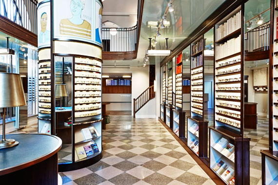 The Warby Parker showroom at 1209 Lexington Avenue
