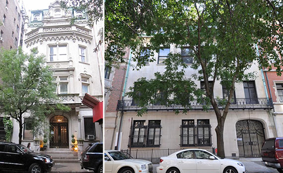 From left: 24 East 81st Street and the Harkness Mansion on East 75th Street