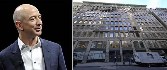 From left: Jeff Bezos and 7 West 34th Street