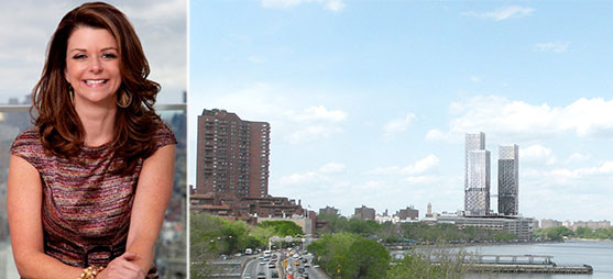 From left: Forest City's MaryAnne Gilmartin and a rendering of East River Plaza