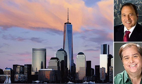 Clockwise from left: One World Trade Center, Douglas Durst and Anthony Singer