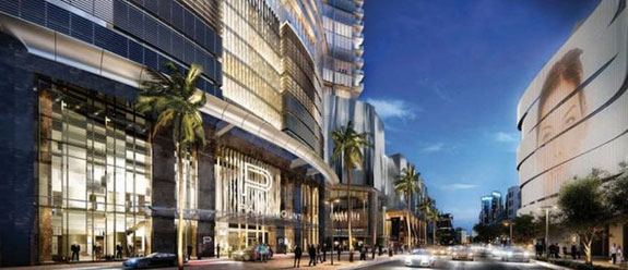 Rendering of the street entrance of the planned condo tower