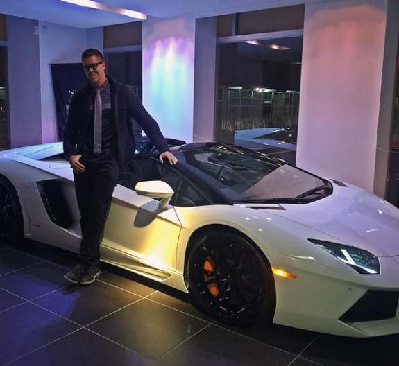 Fredrik Eklund with his new Lamborghini