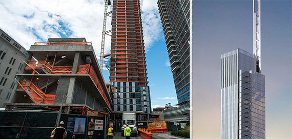 From left: new construction in New York and a rendering of the Nordstrom Tower