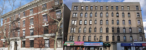 From left: 427 Dean Street in Park Slope and 2500 Seventh Avenue in Harlem