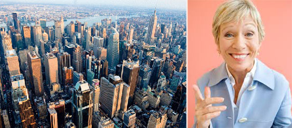 From left: Midtown Manhattan and Barbara Corcoran