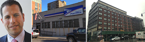 From left: Josh Zegen, former Pratt Station Post Office and 490 Myrtle Avenue in Brooklyn (credit: Brownstoner)