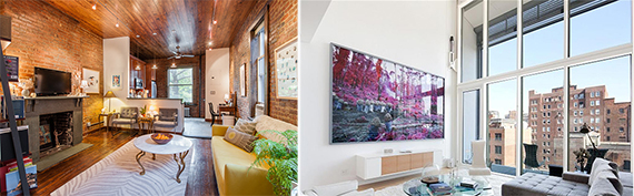From left: 30 Willow Place unit in Brooklyn Heights listed for $5,000 per month and 524 West 19th Street unit in Chelsea listed for $18,000 per month