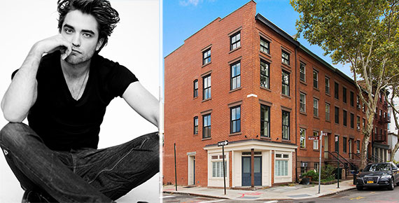 From left: Robert Pattinson and 69 Gold Street in Brooklyn