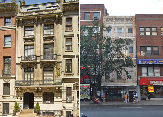 From left: The Scribner mansion at 39 East 67th Street And 808 Lexington Avenue