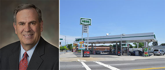 From left: Speedway president Tony Kenney and 21928 Hillside Avenue in Queens