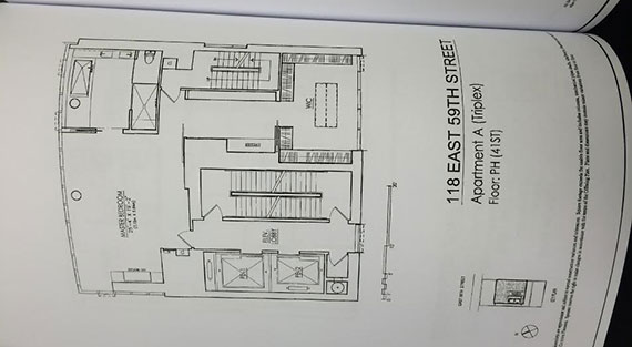 The floor plan for a penthouse at 118 East 59th Street