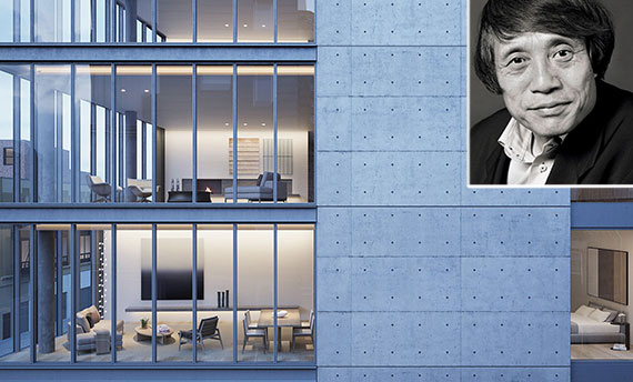 From left: rendering of 152 Elizabeth Street and Tadao Ando