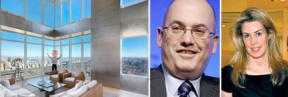 From left: The duplex at One Beacon Court (Cohen's avatar h/t Curbed), Steve Cohen and Serena Boardman