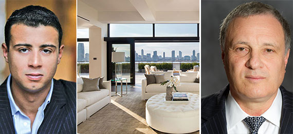 From left: Raphael DeNiro, the penthouse at 250 West Street and Elad CEO Udi Erez