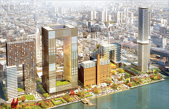 Rendering of the Domino Sugar Factory site