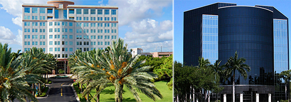 One Town Center and The Plaza office buildings in Boca Raton