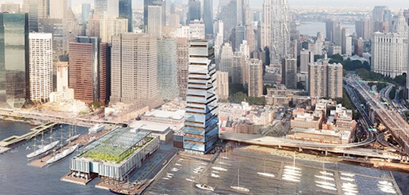 Rendering of South Street Seaport tower (Credit: SHoP Architects)