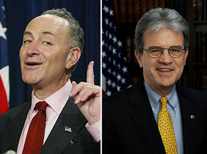 From left: Chuck Schumer and Tom Coburn