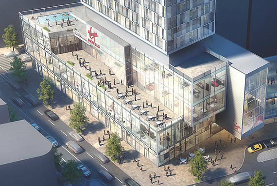 Rendering for the new Virgin Hotel at 1227 Broadway