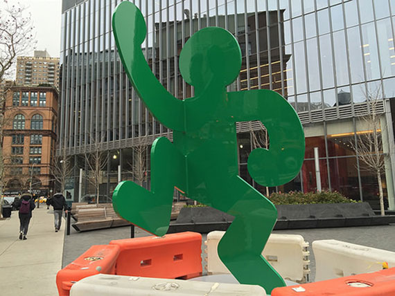 Keith Haring statue on Astor Place