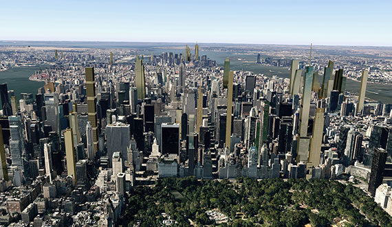 Rendering of Manhattan's projected skyline in 2018 (Photo: CityRealty)