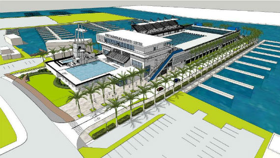 A rendering of the proposed Fort Lauderdale Aquatic Center