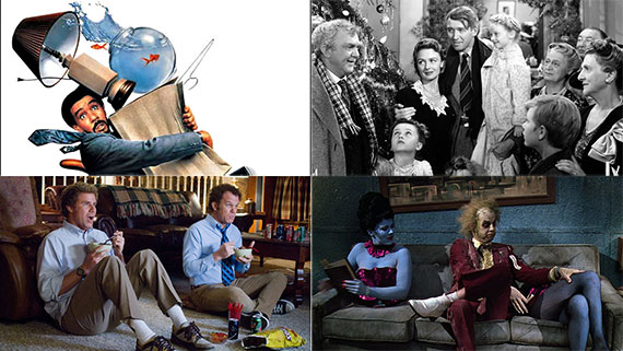 Clockwise from left: "Moving," "It's a Wonderful Life," "Beetlejuice" and "Step Brothers"