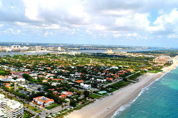 An aerial view of Palm Beach County