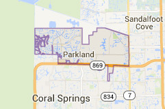 Google Maps view of Parkland city limits