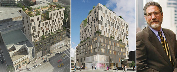 From left: Renderings of 15 Lafayette Avenue in Fort Greene (credit: Jonathan Rose Companies) and Jonathan Rose