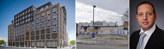From left: Rendering of 781 Metropolitan Avenue in Williamsburg (credit: Issac &amp; Stern), White Castle and Adam America's Dvir Cohen