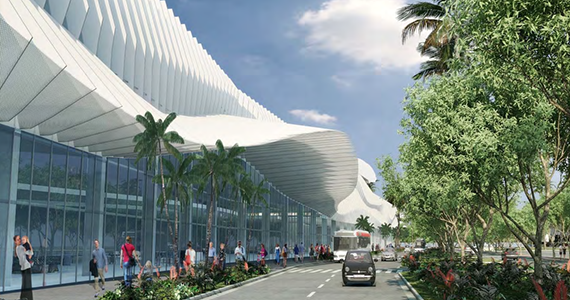 A rendering of the Miami Beach Convention Center