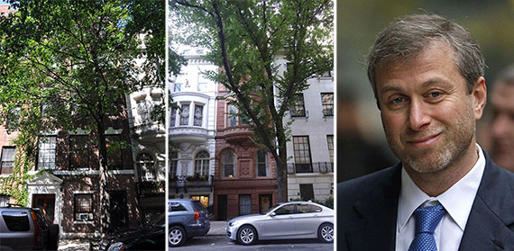 From left: 11 East 75th Street, 15 East 75th Street and Roman Abramovich
