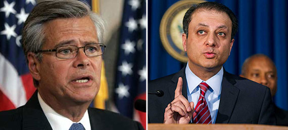 From left: Dean Skelos and Preet Bharara