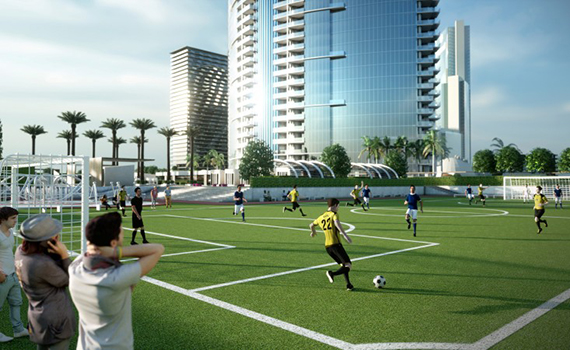Paramount Miami Worldcenter's soccer field rendering