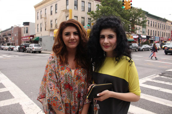 Locals, Sose Aroyan and Karina Aroyan, walk Bay Ridge's Restaurant Row On Third Avenue