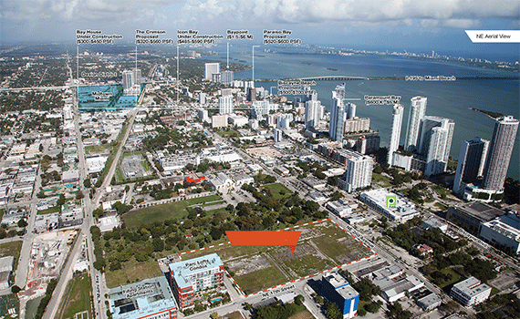 Aerial of Rebuild Miami-Edgewater's site (via CBRE)