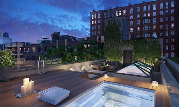 Rendering of the rooftop at 224 West 22nd Street