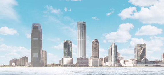 Rendering of the Jersey City skyline