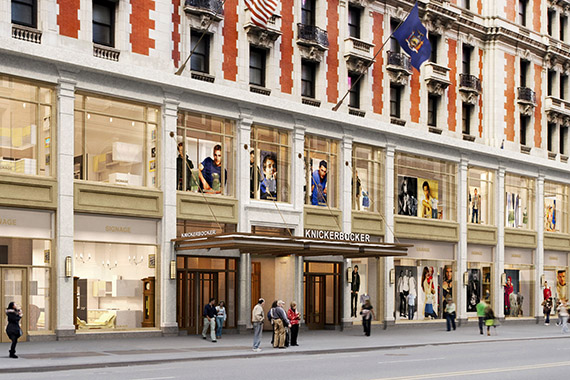Renderings of the Knickerbocker Hotel at 6 Times Square