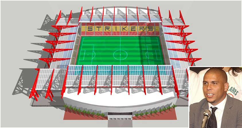 Plans for the Strikers new stadium, location to be determined, and former soccer star Ronaldo.