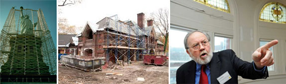 The Statue of Liberty and Tavern on the Green during their renovations, and the firm’s president, Richard Hayden