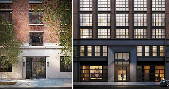 From left: 140 West 12th Street (credit: FXFOWLE Architects) and 234 East 23rd Street (credit: Goldstein Hill & West Architects)