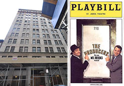From left: 45 John Street and Playbill cover for "The Producers"