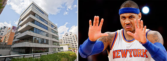 From left: 508 West 24th Street and Carmelo Anthony